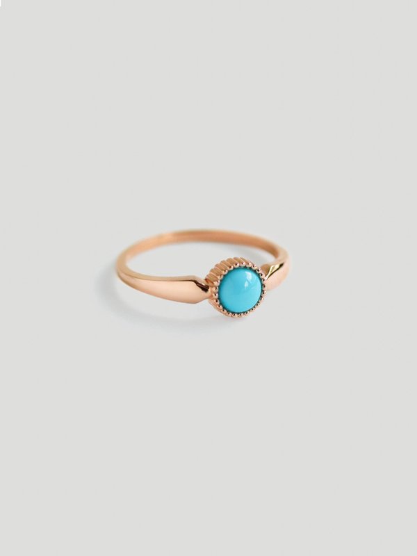 Nyssa Ring - Blue Turquoise in Rose Gold