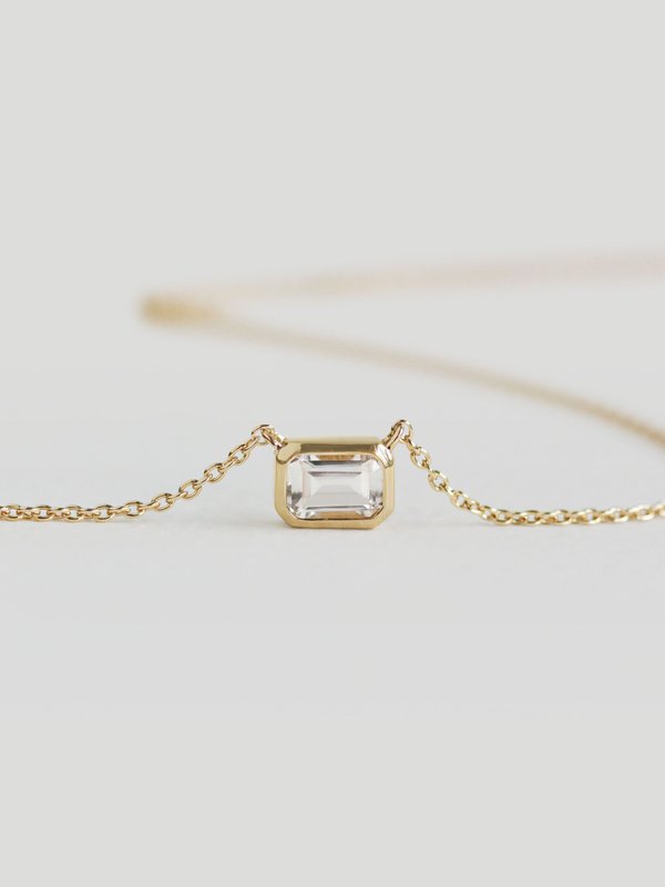 1945 Necklace - White Topaz in Champagne Gold