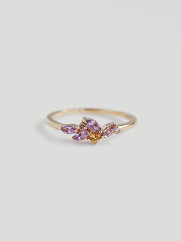 Marcella Ring - Amethyst in Champagne Gold