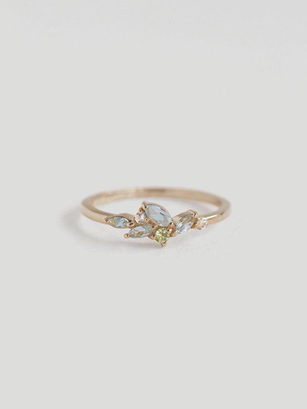 Marcella Ring - Sky Blue Topaz in Champagne Gold