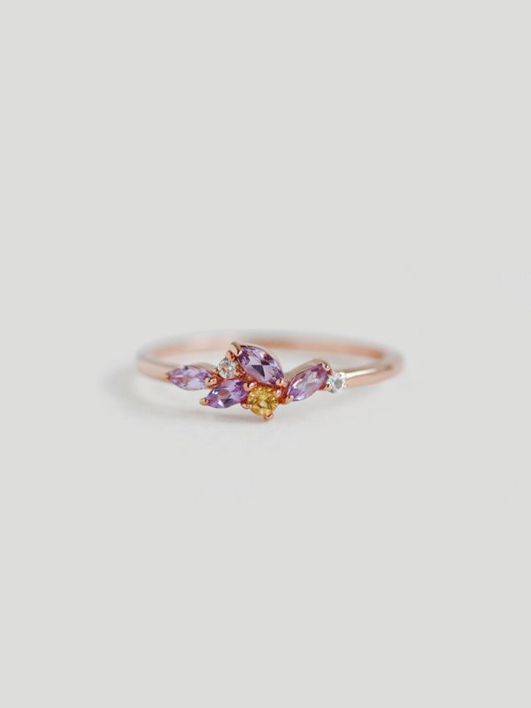 Marcella Ring - Amethyst in Rose Gold