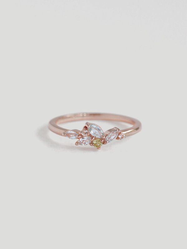 Marcella Ring - Sky Blue Topaz in Rose Gold