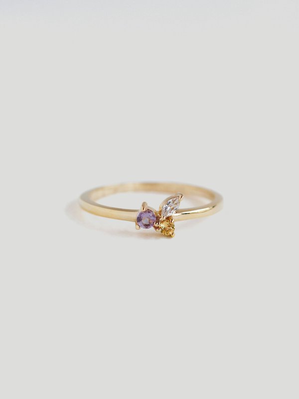 Marie Ring - Amethyst in Champagne Gold