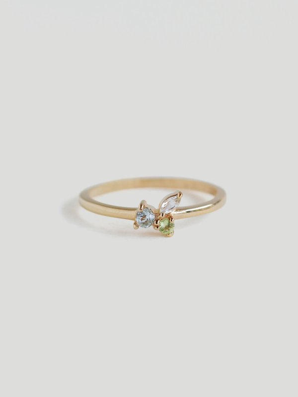 Marie Ring - Sky Blue Topaz in Champagne Gold
