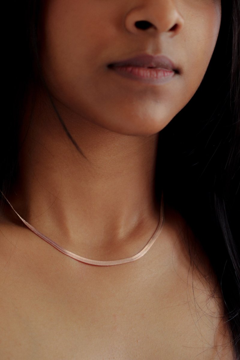 Herringbone Rose Gold Necklace