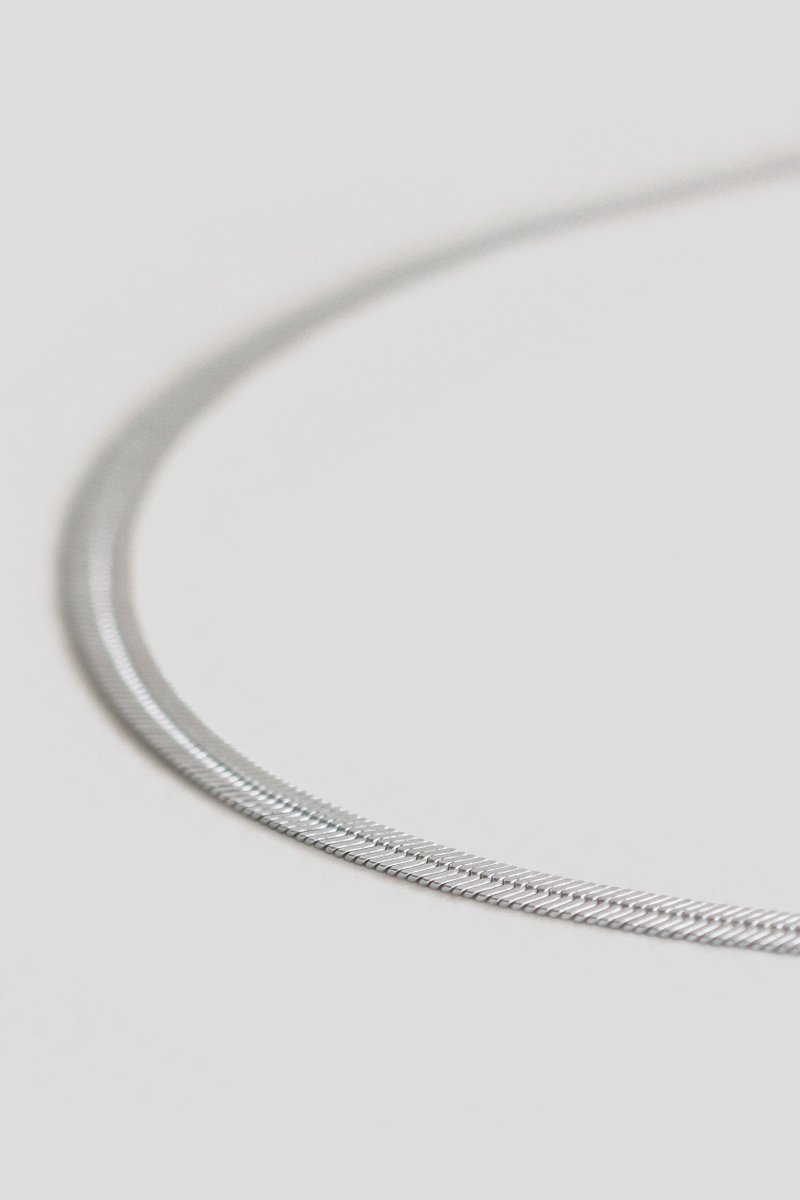 Herringbone Silver Necklace