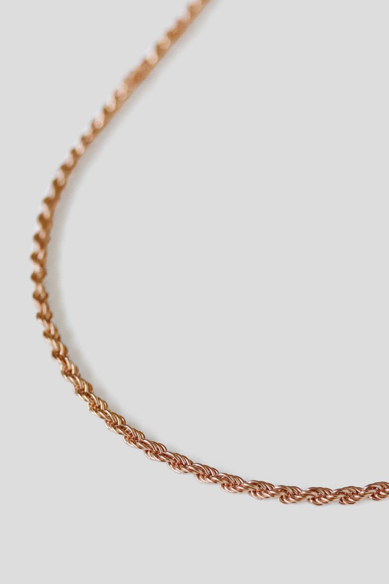 Twist Rope Rose Gold Necklace