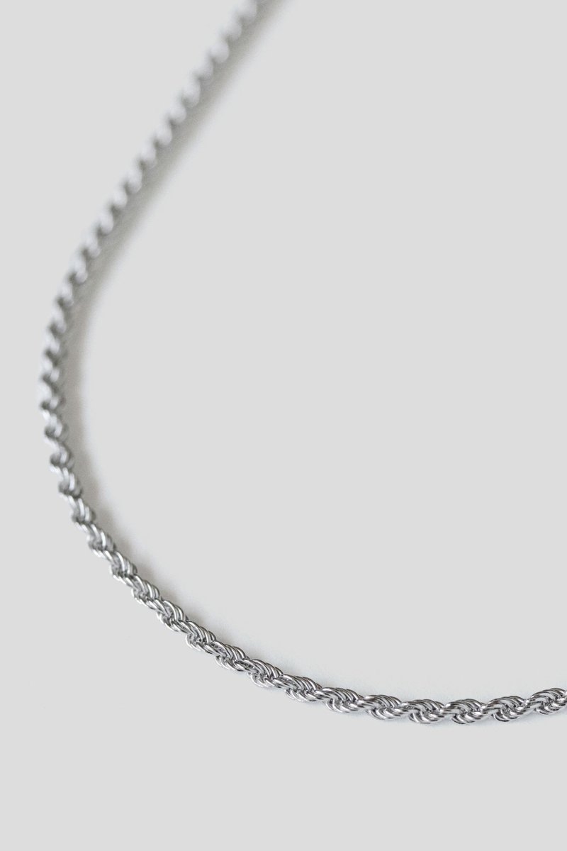 Twist Rope Silver Necklace