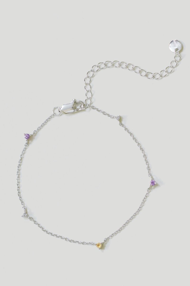 Maddie Silver Bracelet with Amethyst