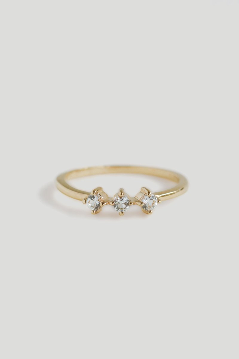 Mae Gold Ring with White Topaz