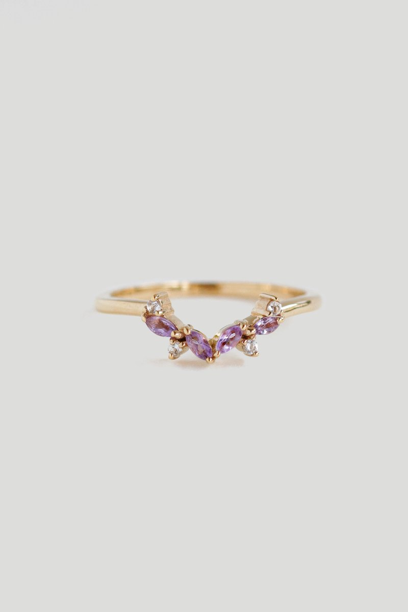 Myra Gold Ring with Amethyst