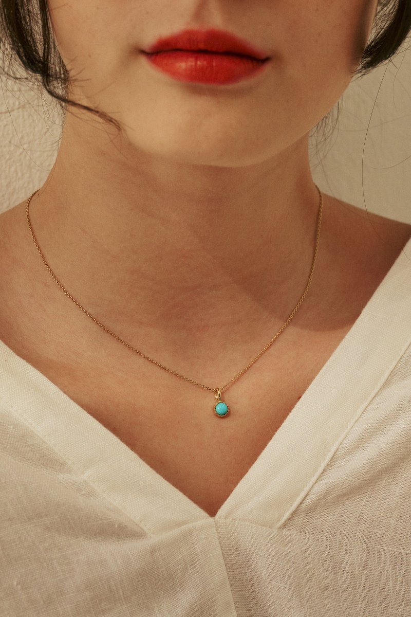 Nyssa Gold Necklace with Blue Turquoise
