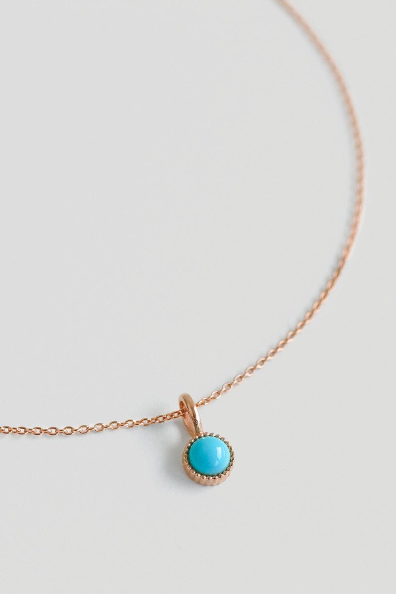 Nyssa Rose Gold Necklace with Blue Turquoise