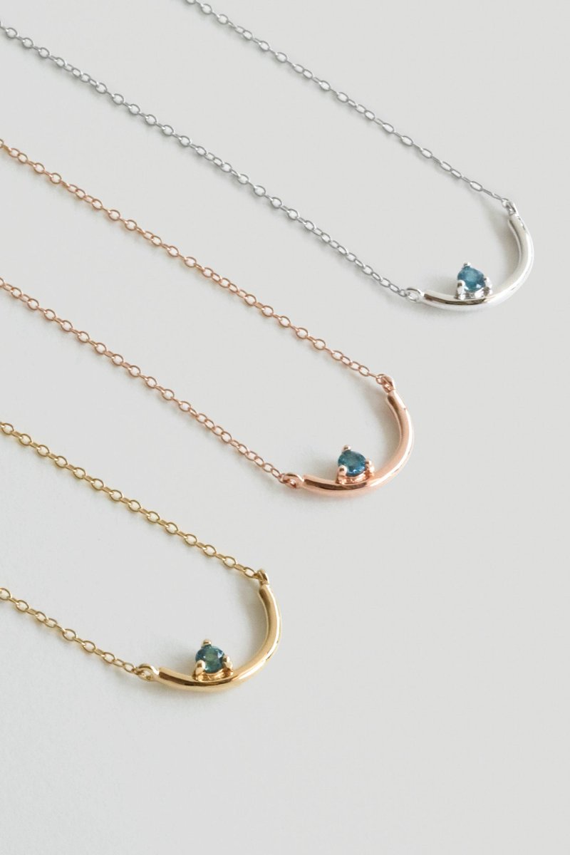 Bailee Rose Gold Necklace with London Blue Topaz