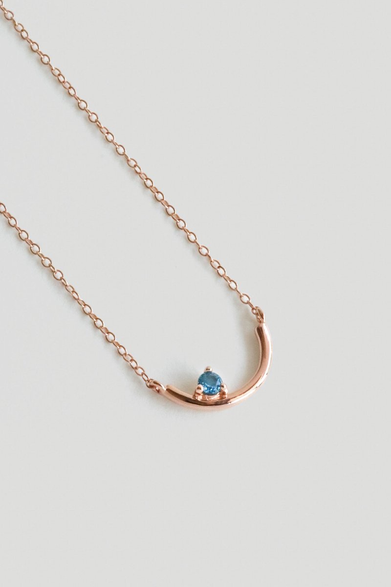 Bailee Rose Gold Necklace with London Blue Topaz