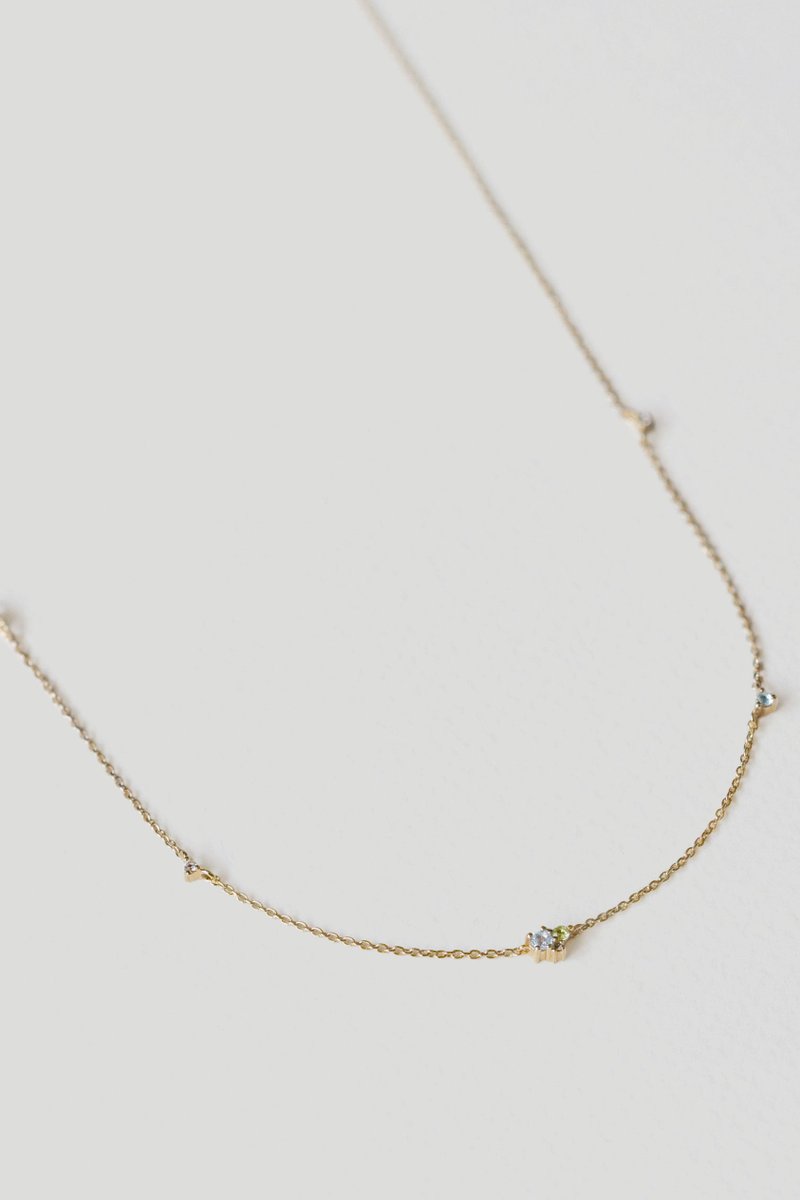 Maddie Gold Necklace with Sky Blue Topaz