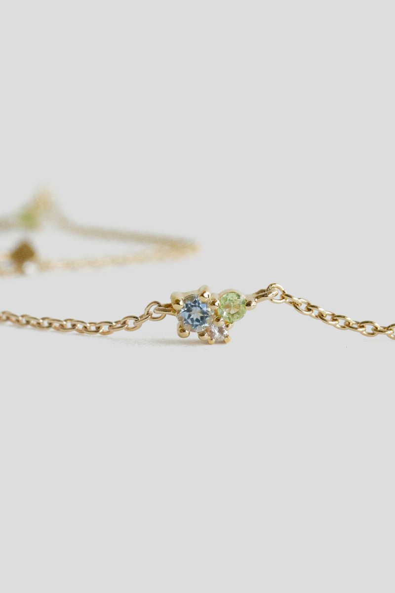 Maddie Gold Necklace with Sky Blue Topaz
