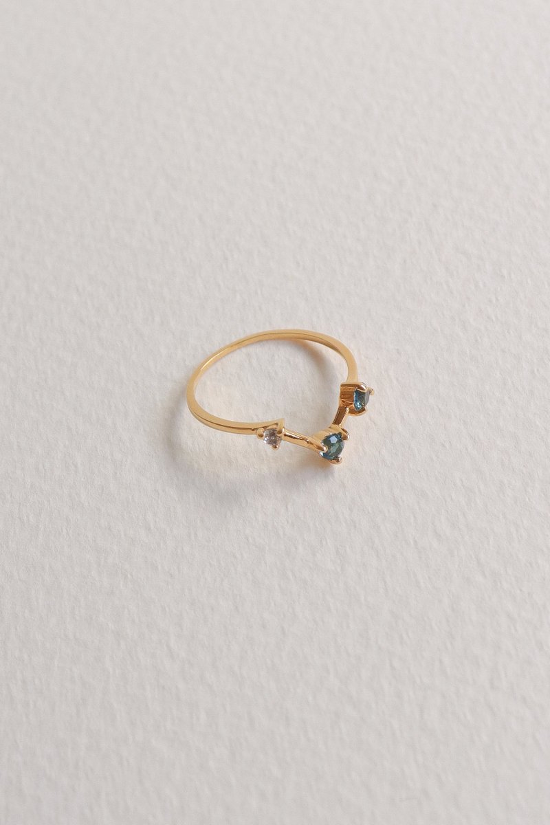 Joelle Gold Ring with London Blue Topaz