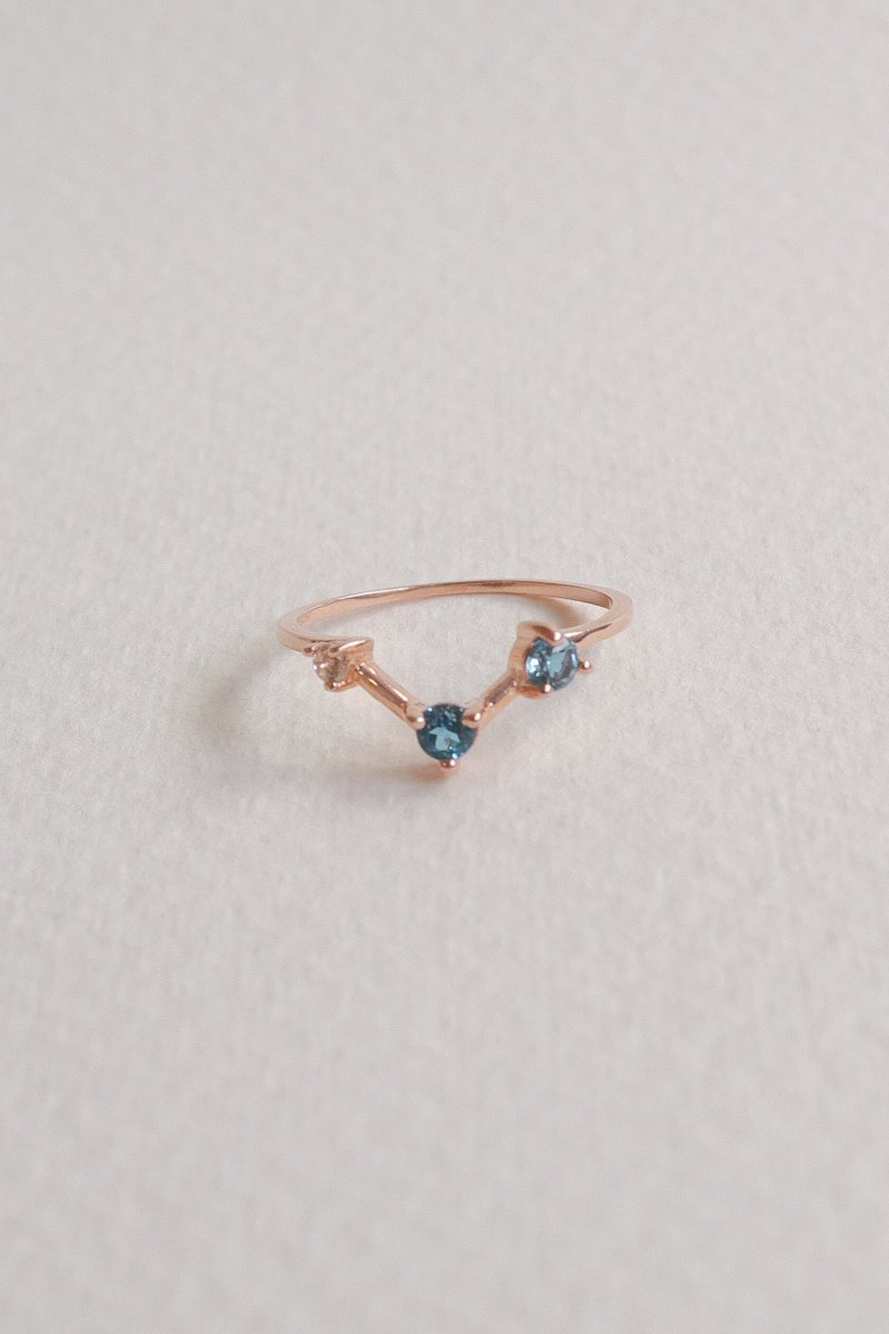 Joelle Rose Gold Ring with London Blue Topaz