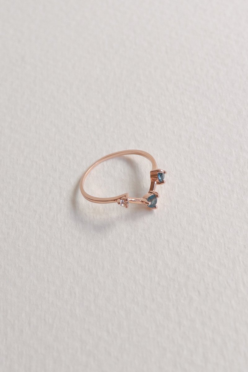 Joelle Rose Gold Ring with London Blue Topaz