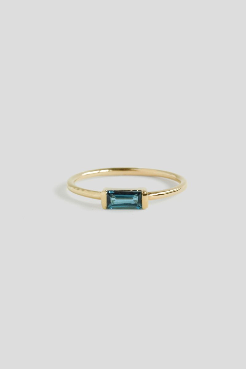 Joni Gold Ring with London Blue Topaz