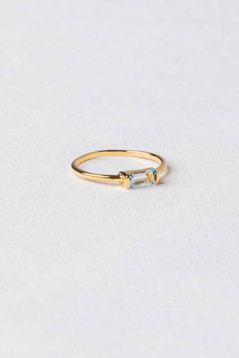 Joni Gold Ring with Sky Blue Topaz