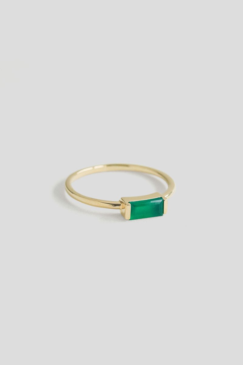 Joni Gold Ring with Green Onyx