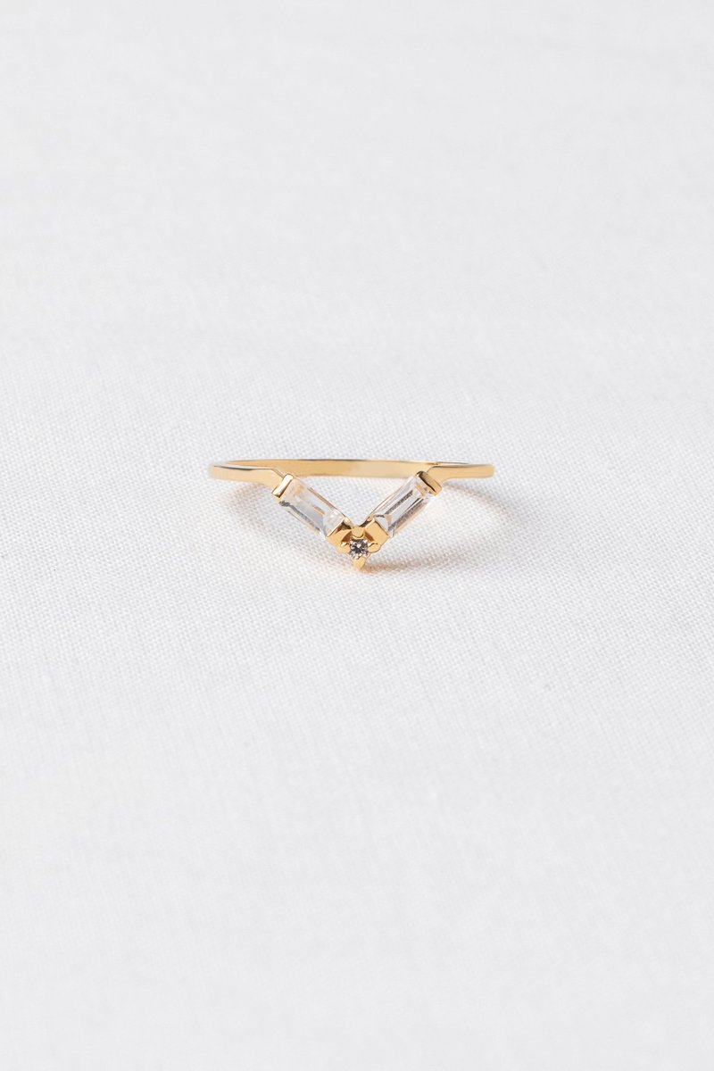 Juliette Gold Ring with White Topaz