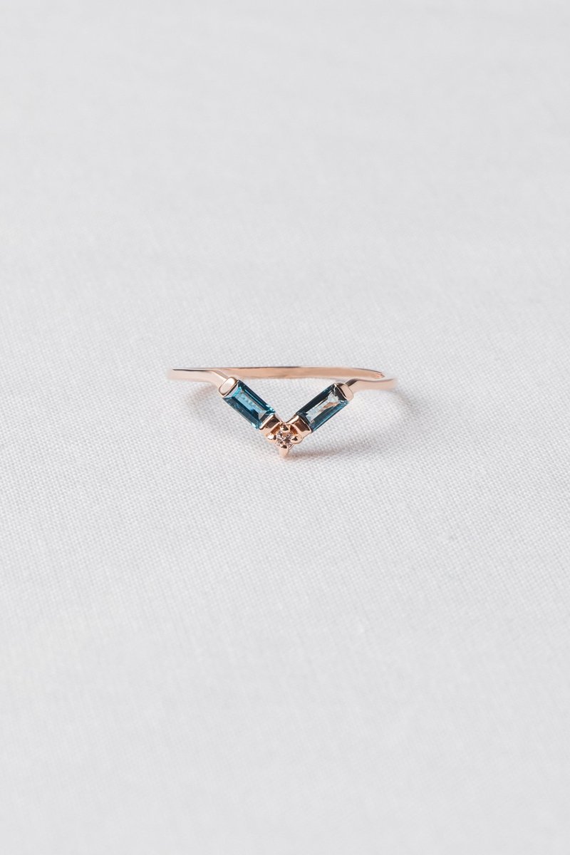 Juliette Rose Gold Ring with London Blue Topaz