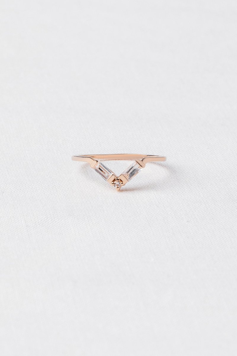 Juliette Rose Gold Ring with White Topaz