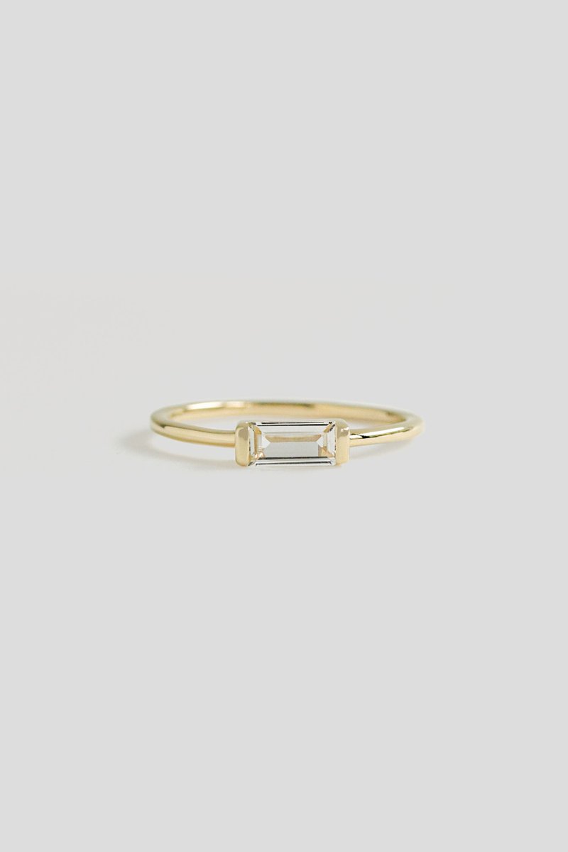 Joni Gold Ring with White Topaz