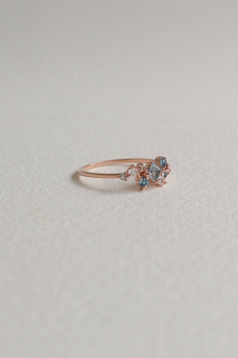 Kara Rose Gold Ring with Sky Blue Topaz