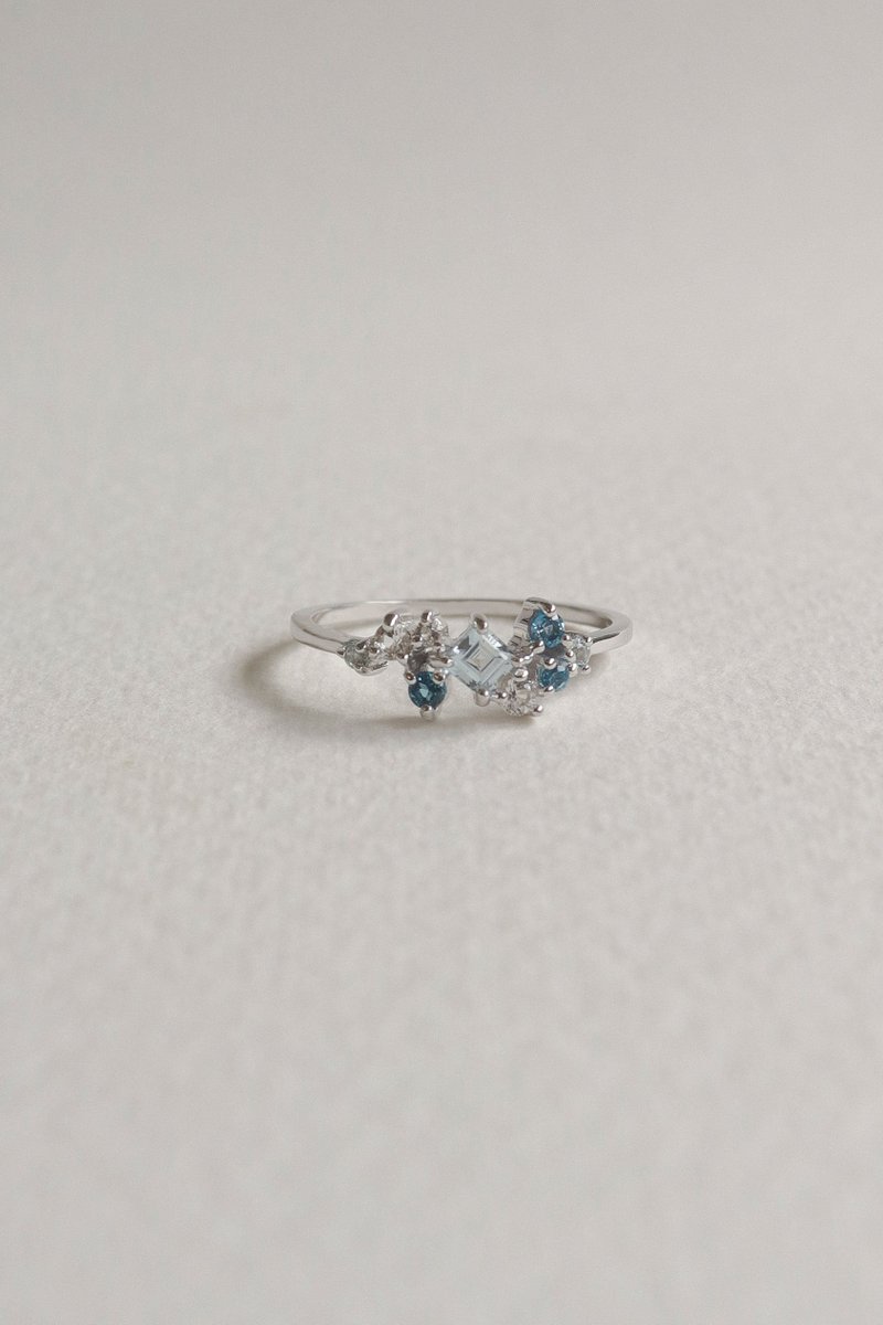 Kara Silver Ring with Sky Blue Topaz