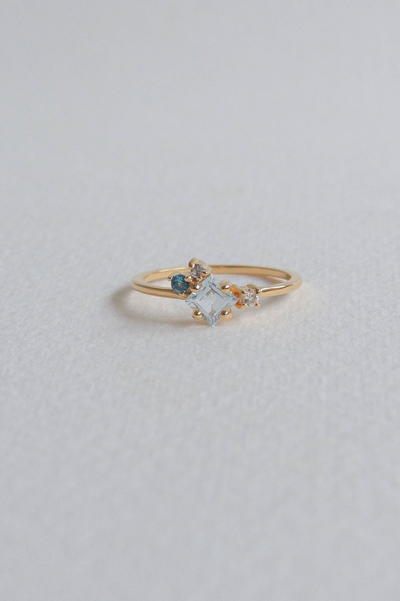 Kathryn Gold Ring with Sky Blue Topaz