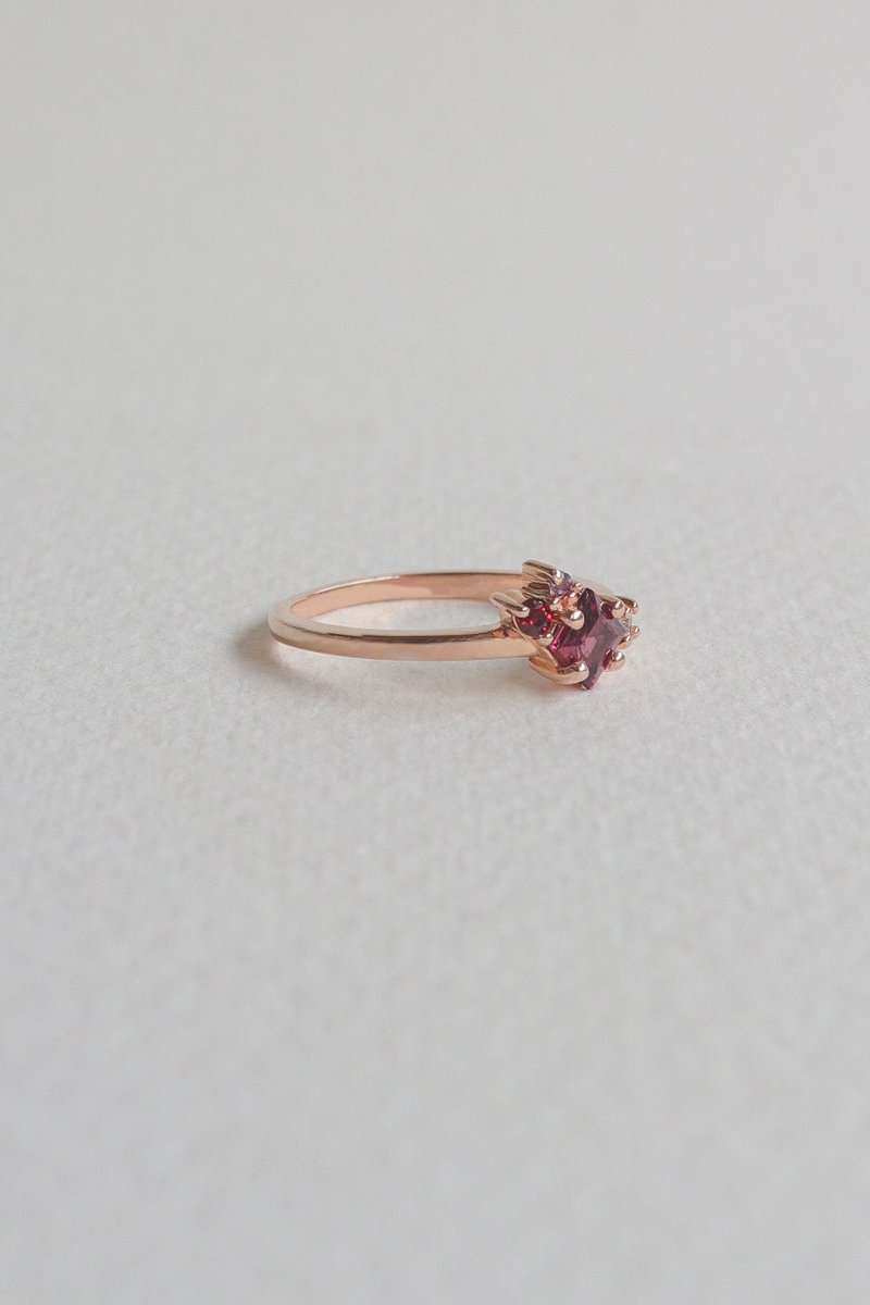 Kathryn Rose Gold Ring with Rhodolite