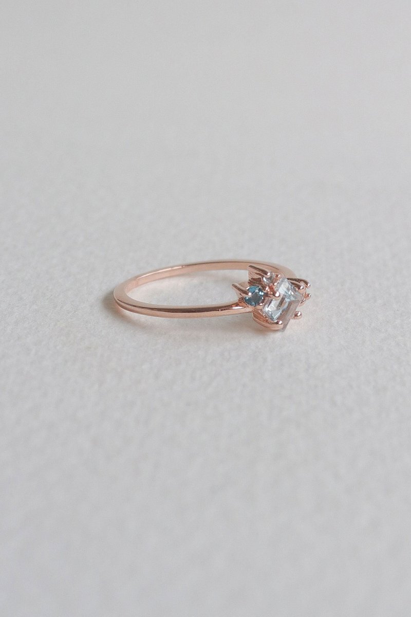 Kathryn Rose Gold Ring with Sky Blue Topaz