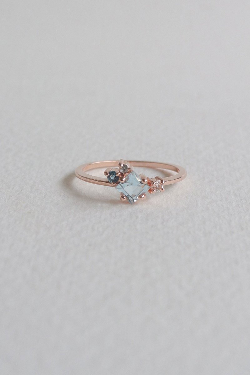 Kathryn Rose Gold Ring with Sky Blue Topaz