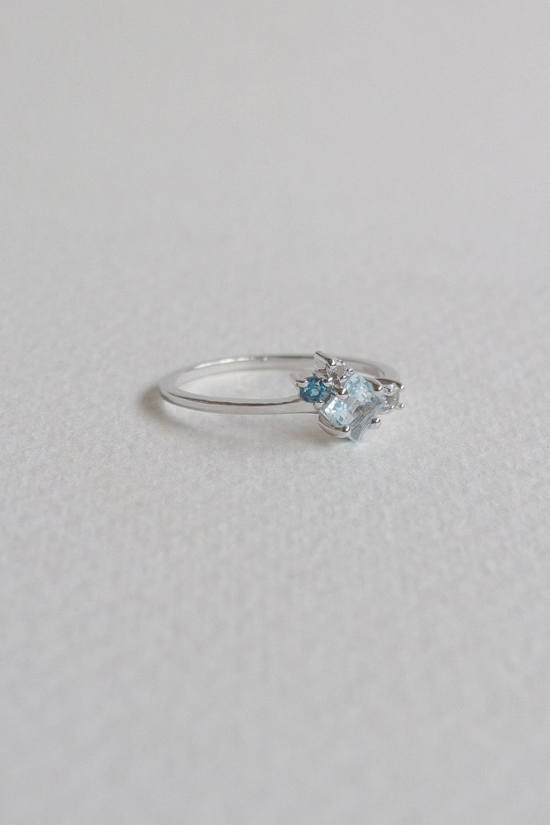 Kathryn Silver Ring with Sky Blue Topaz