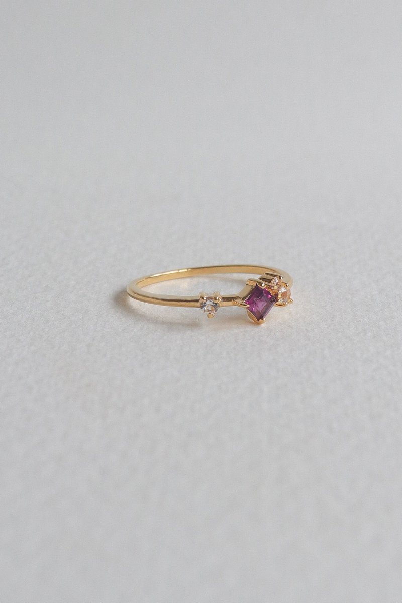 Kendra Gold Ring with Rhodolite