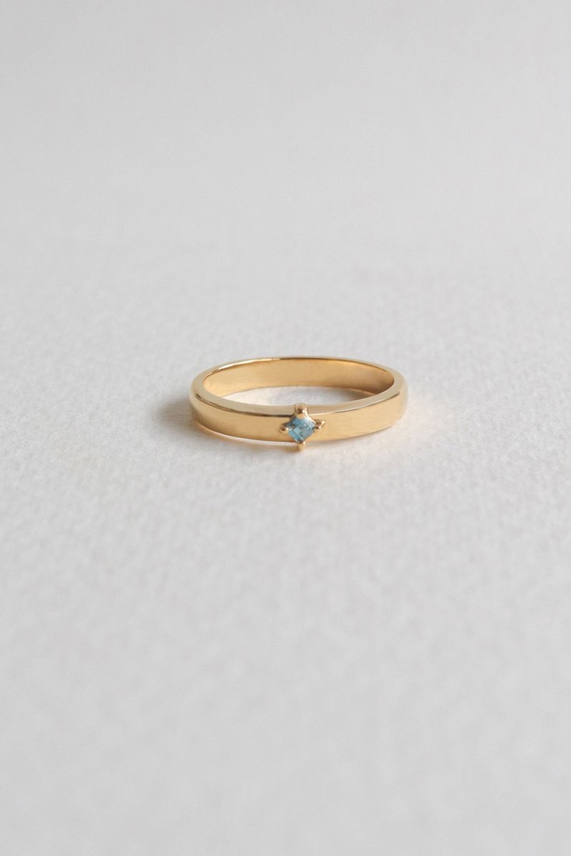 Khloe Gold Ring with London Blue Topaz