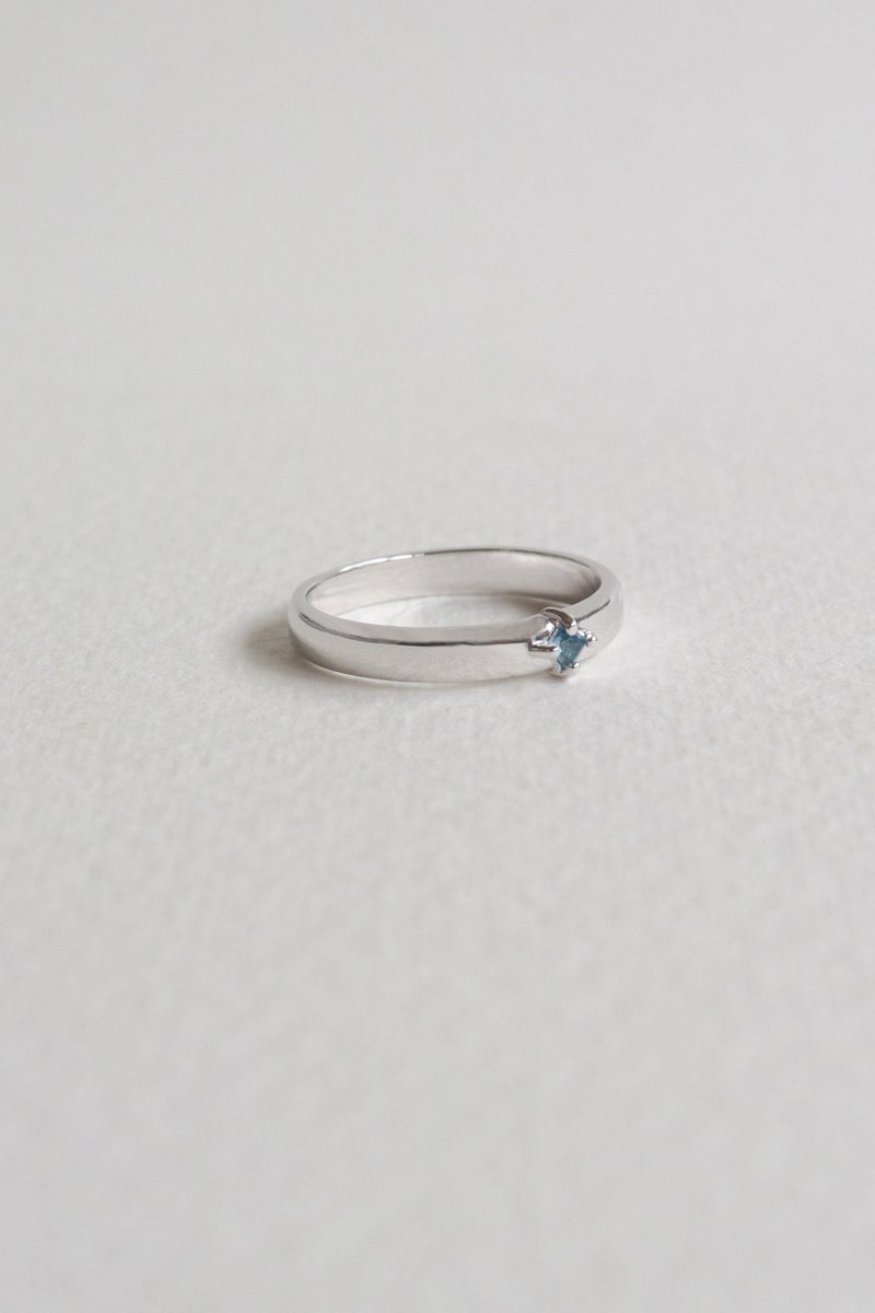 Khloe Silver Ring with London Blue Topaz