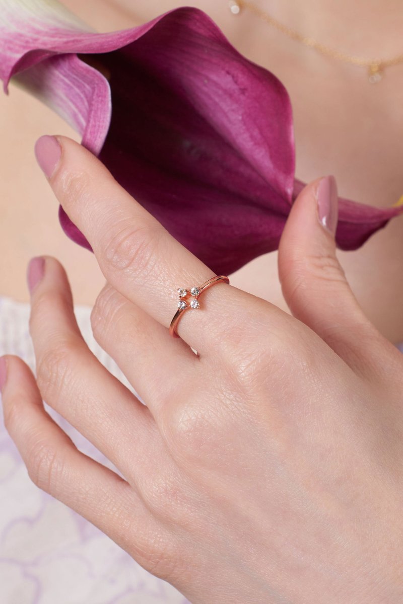 Maisie Rose Gold Ring with White Topaz