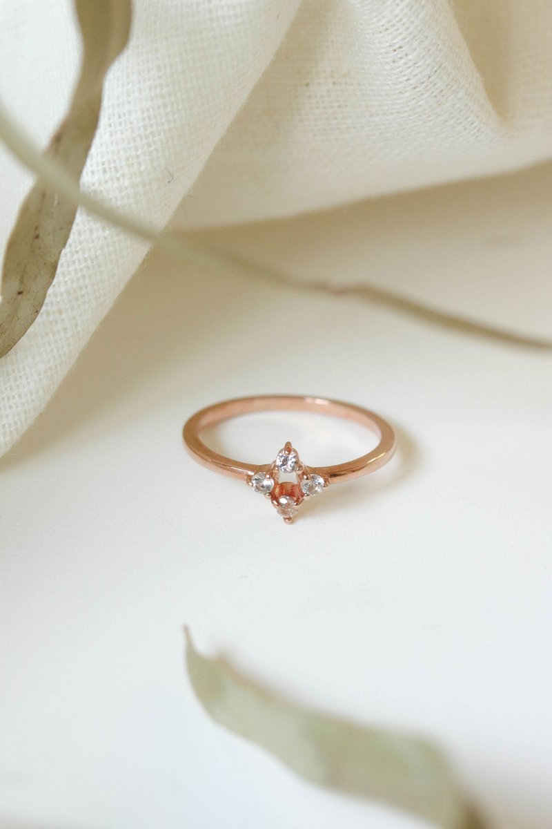 Maisie Rose Gold Ring with White Topaz