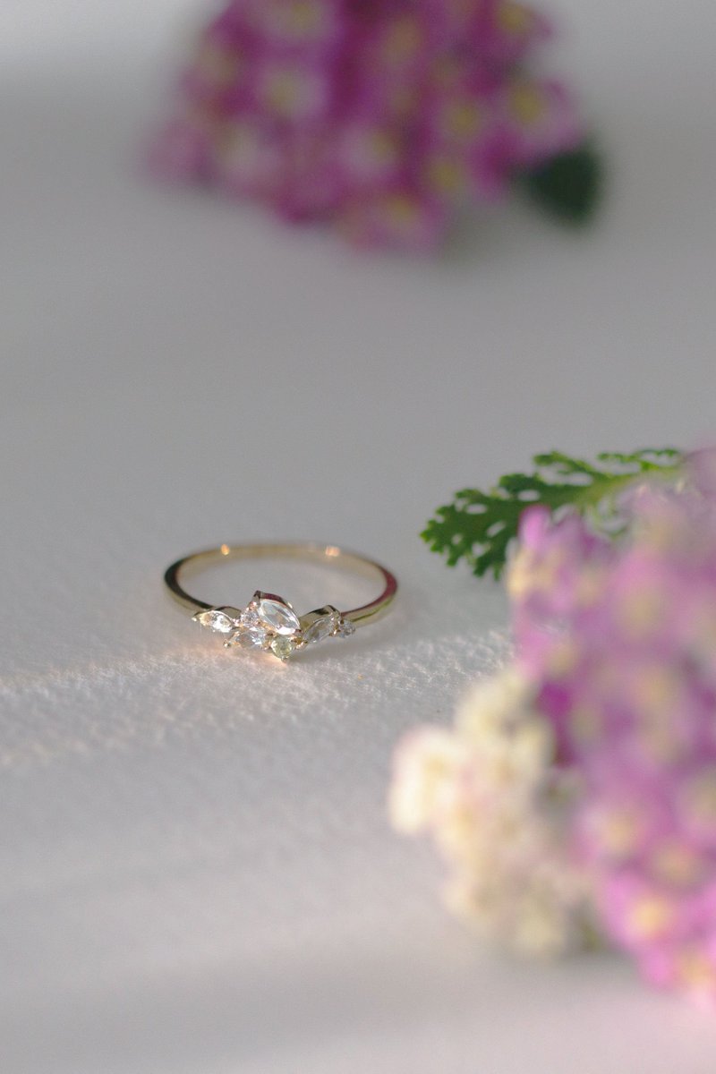 Marcella Gold Ring with Sky Blue Topaz