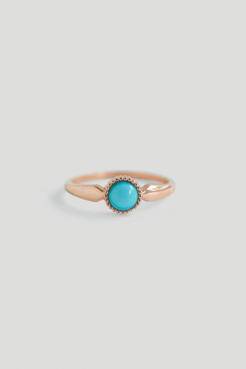 Nyssa Rose Gold Ring with Blue Turquoise
