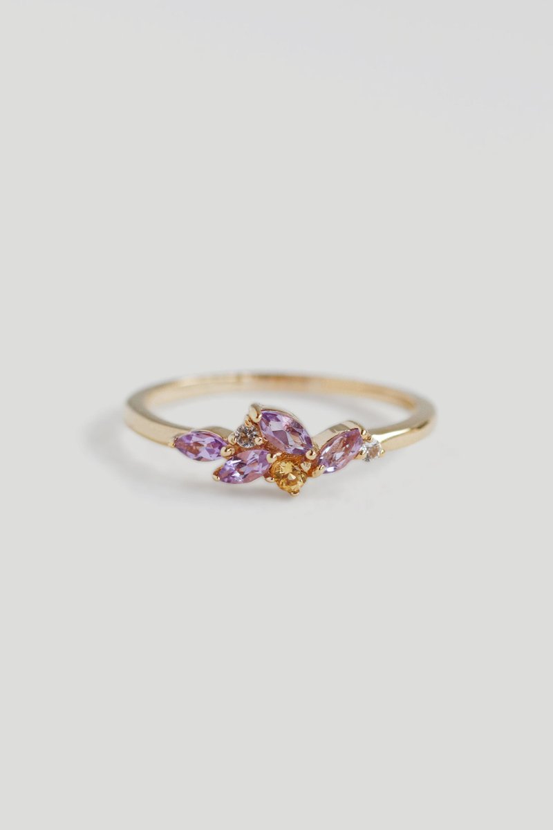 Marcella Gold Ring with Amethyst