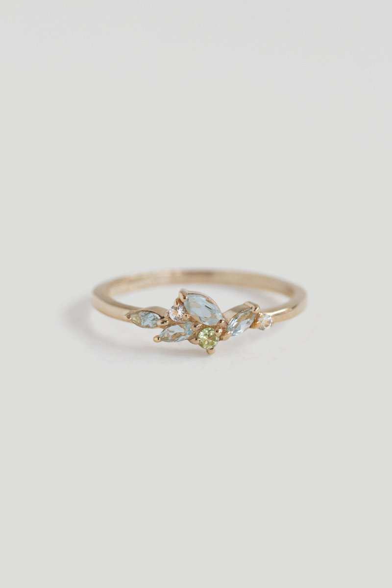 Marcella Gold Ring with Sky Blue Topaz