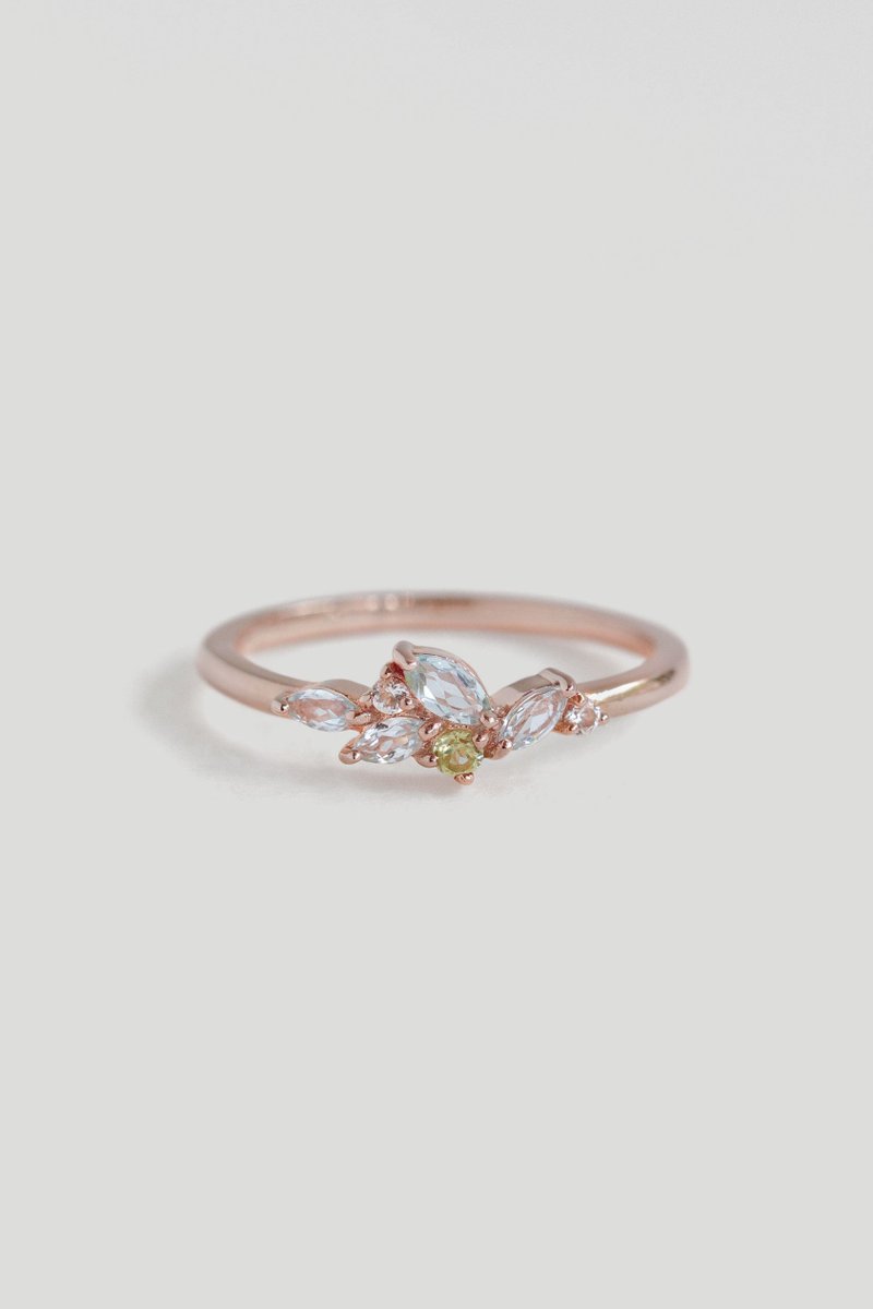 Marcella Rose Gold Ring with Sky Blue Topaz