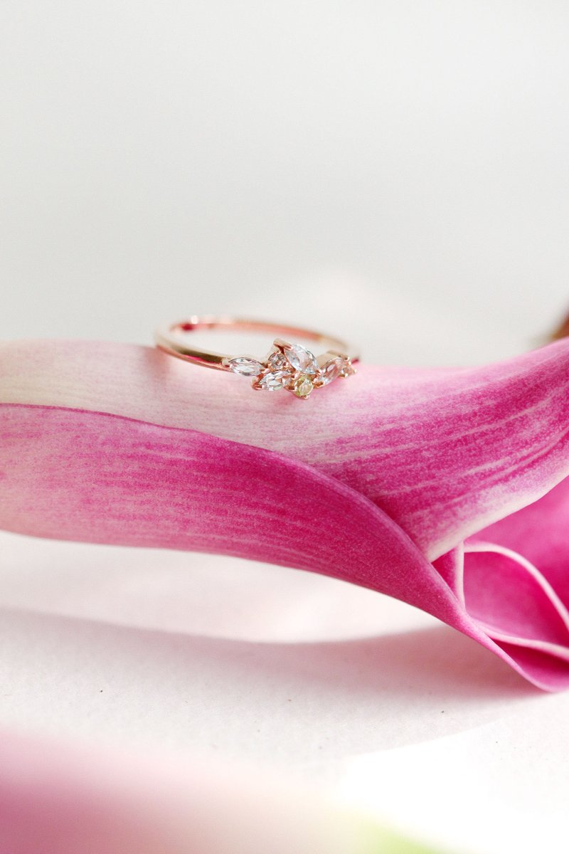 Marcella Rose Gold Ring with Sky Blue Topaz