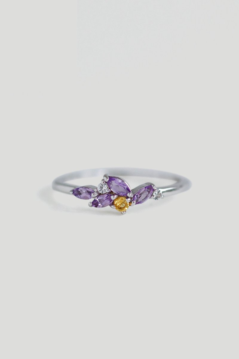 Marcella Silver Ring with Amethyst